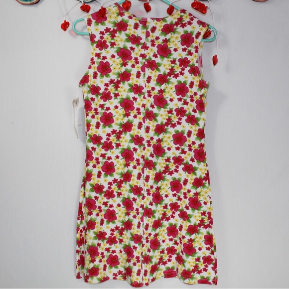 Vintage nwt white pink and yellow floral sleeveless mini dress women’s medium - Picture 4 of 4